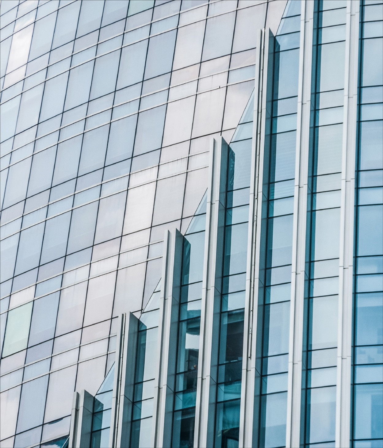 Gass window façade of an office building